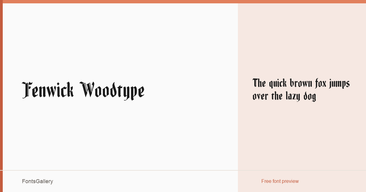 Fenwick Woodtype font family banner