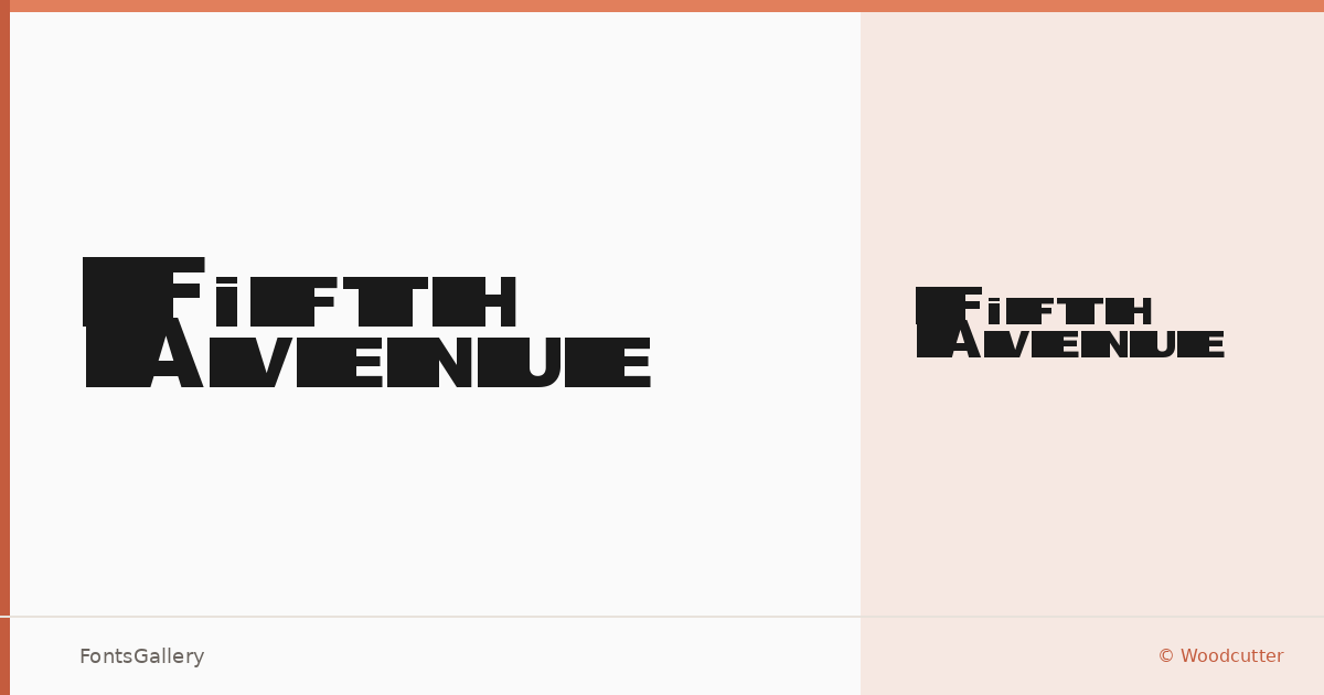 Fifth Avenue font family banner