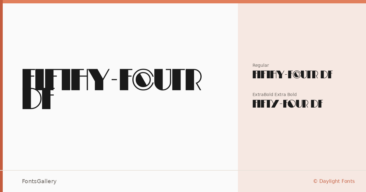 Fifty-Four DF font family banner