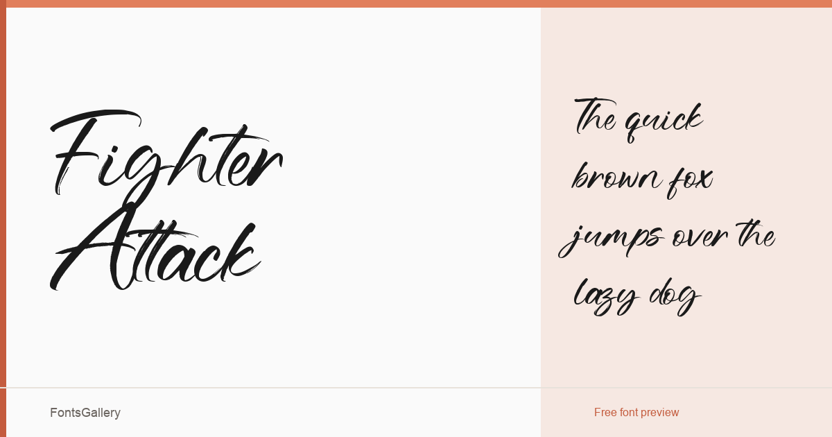 Fighter Attack font family banner