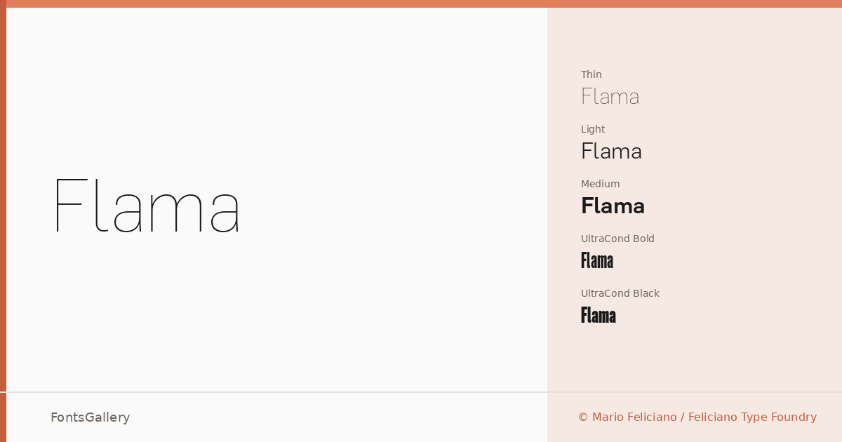 Flama font family banner