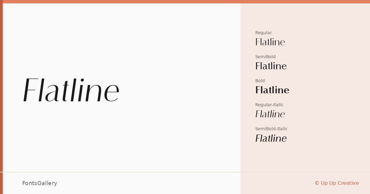 Flatline font family banner
