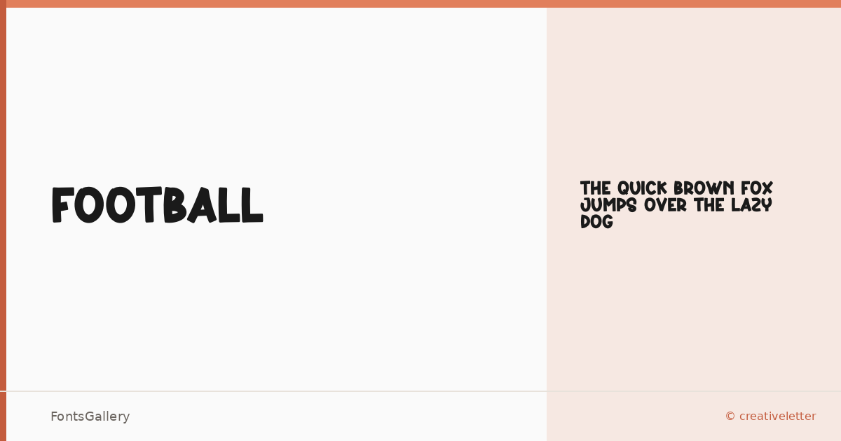 Football font family banner