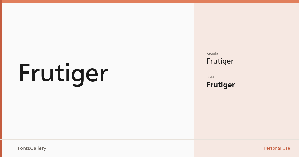 Frutiger font family banner