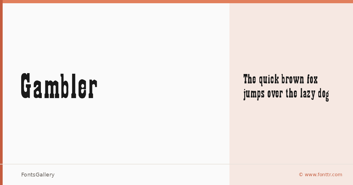 Gambler font family banner