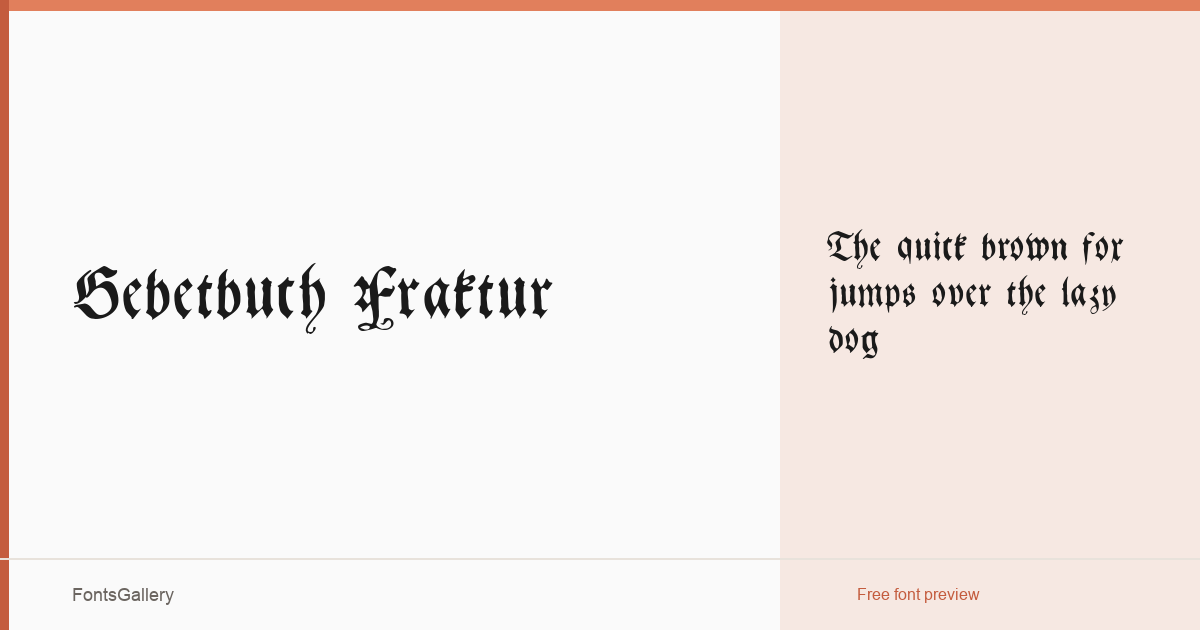 Gebetbuch Fraktur font family banner