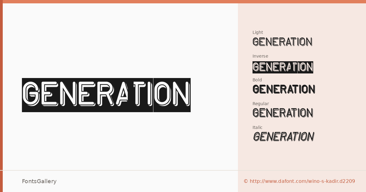 GENERATION font family banner