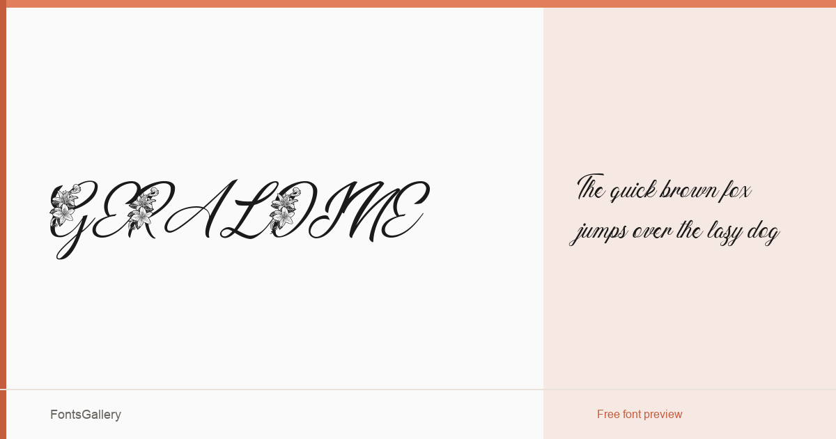GERALDINE font family banner
