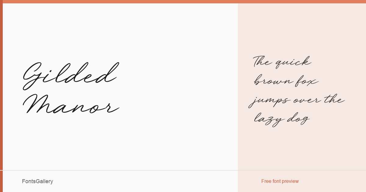Gilded Manor font family banner