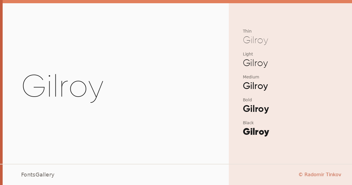 Gilroy font family banner