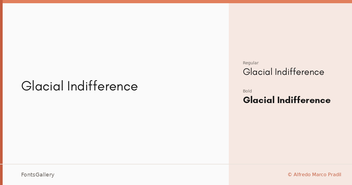 Glacial Indifference font family banner