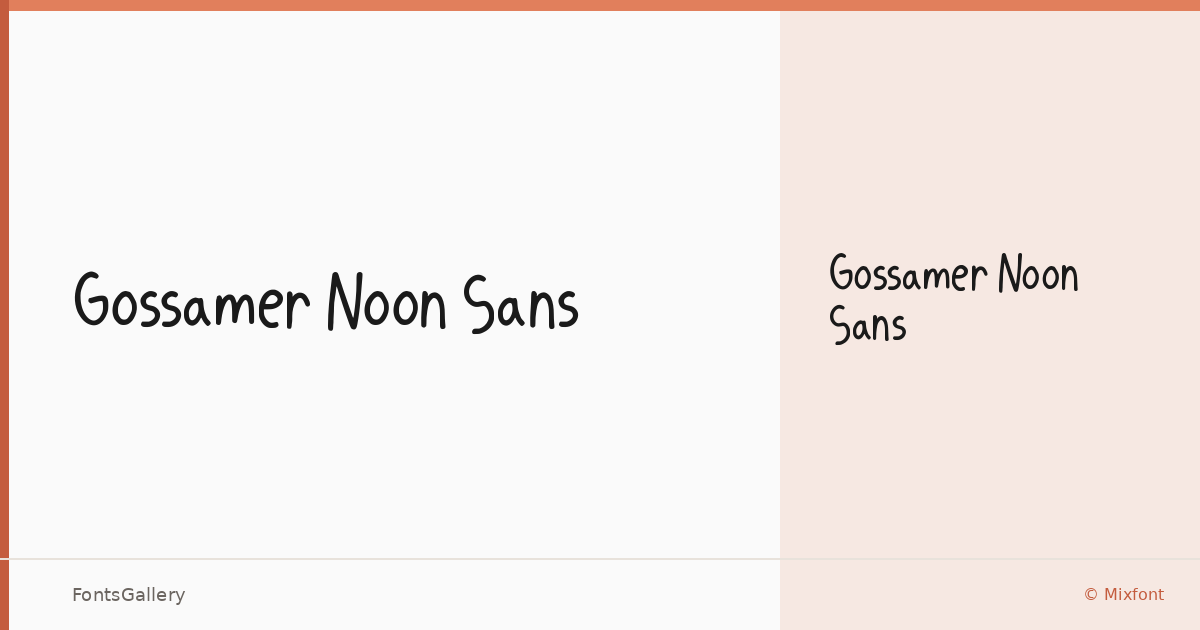 Gossamer Noon Sans font family banner