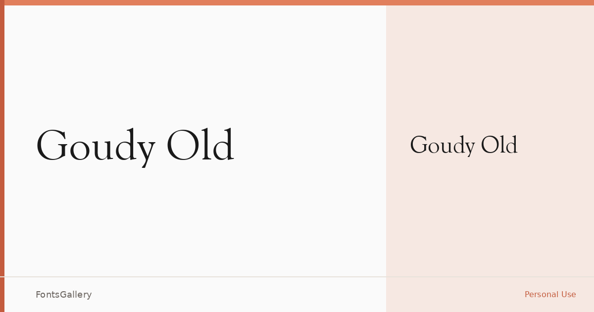 Goudy Old font family banner