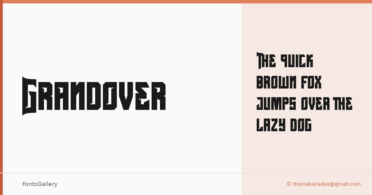 Grandover font family banner