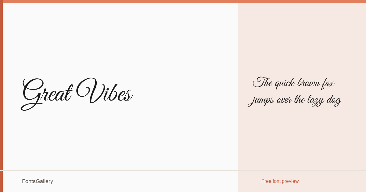 Great Vibes font family banner