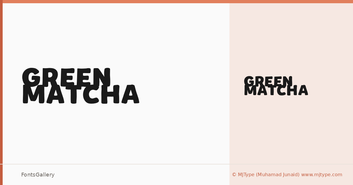 Green Matcha font family banner
