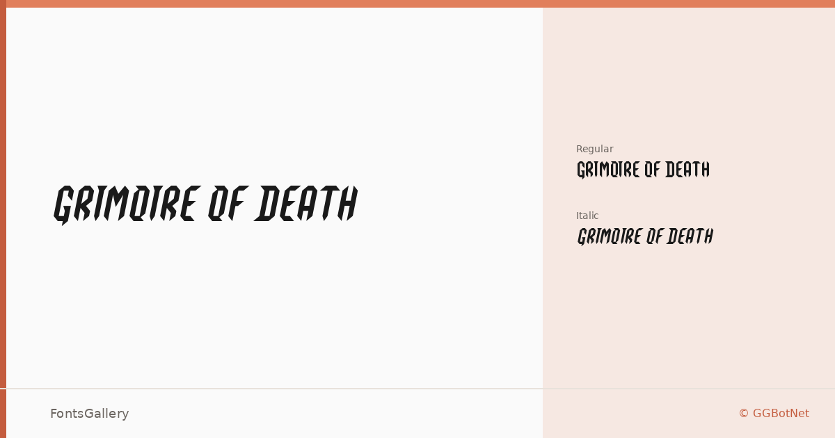 Grimoire Of Death font family banner