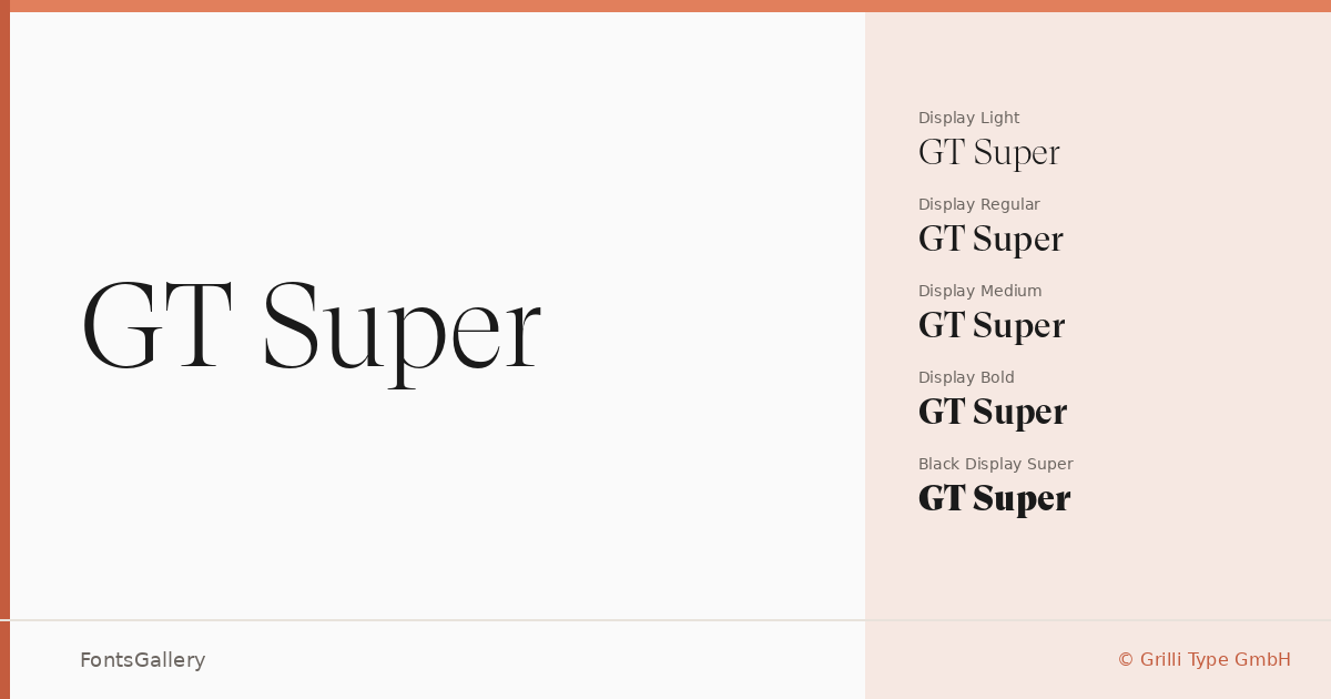 GT Super font family banner