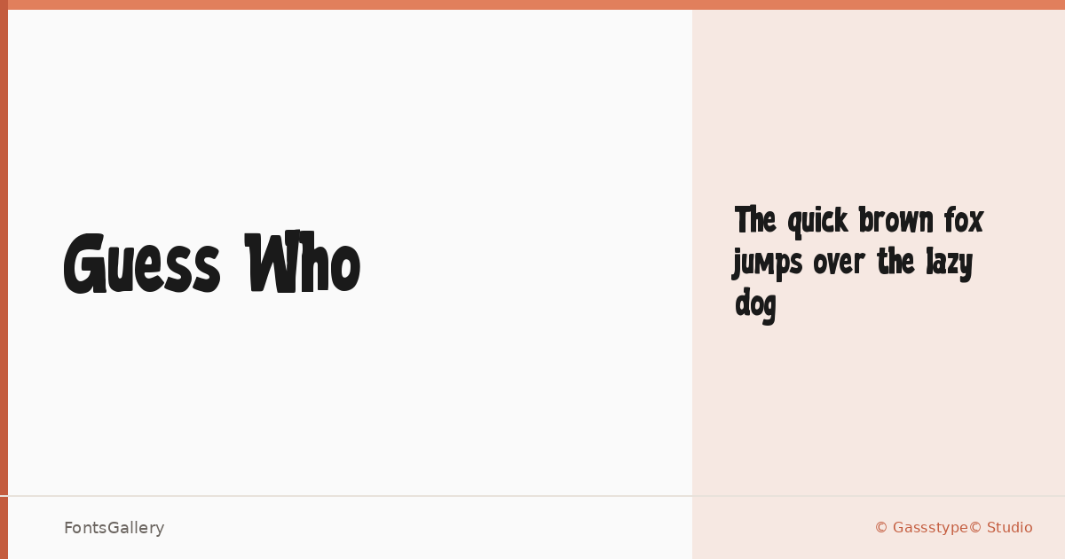 Guess Who font family banner