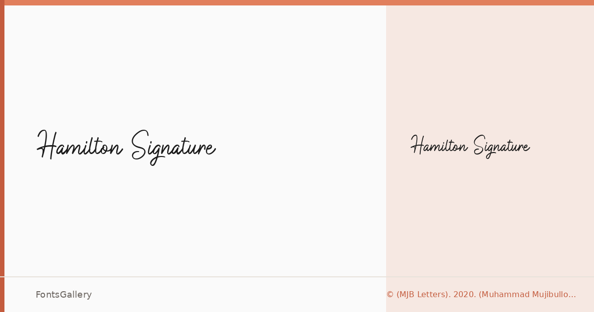 Hamilton Signature font family banner