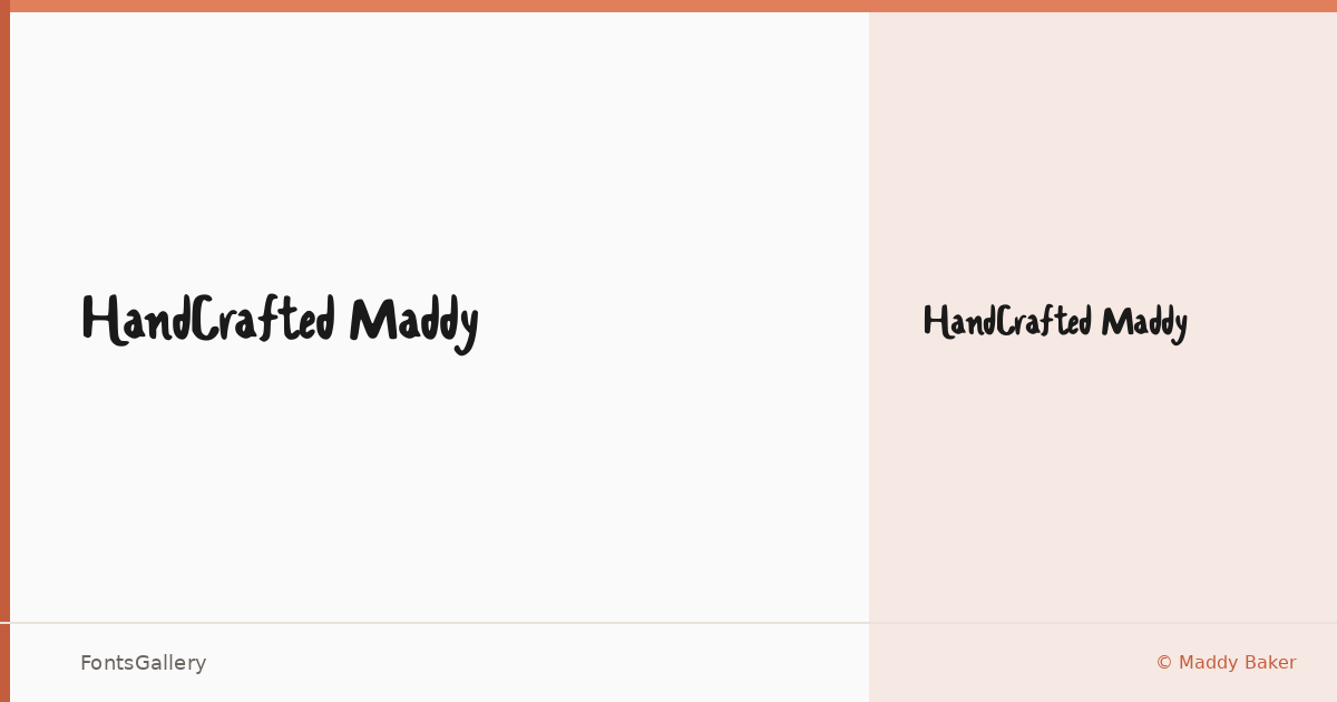 HandCrafted Maddy font family banner
