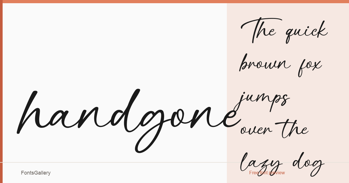 handgone font family banner