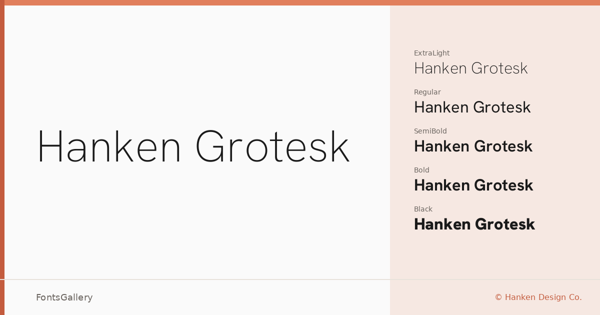 Hanken Grotesk font family banner