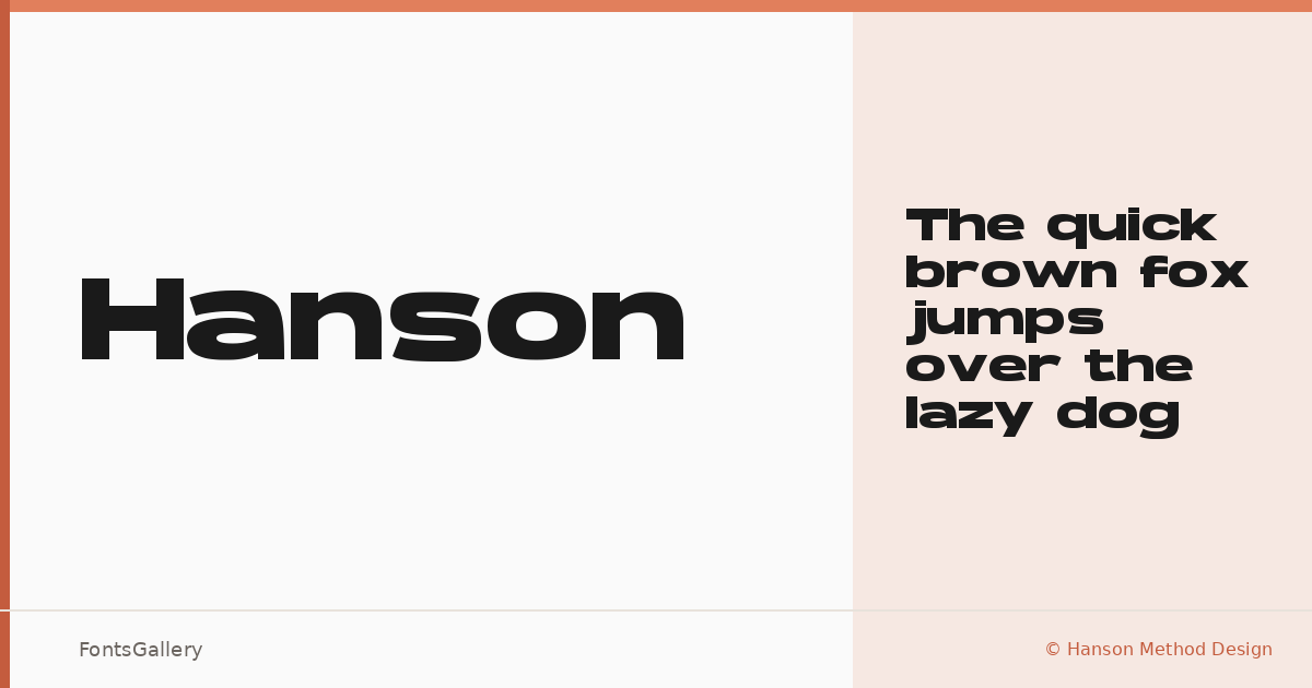 Hanson font family banner