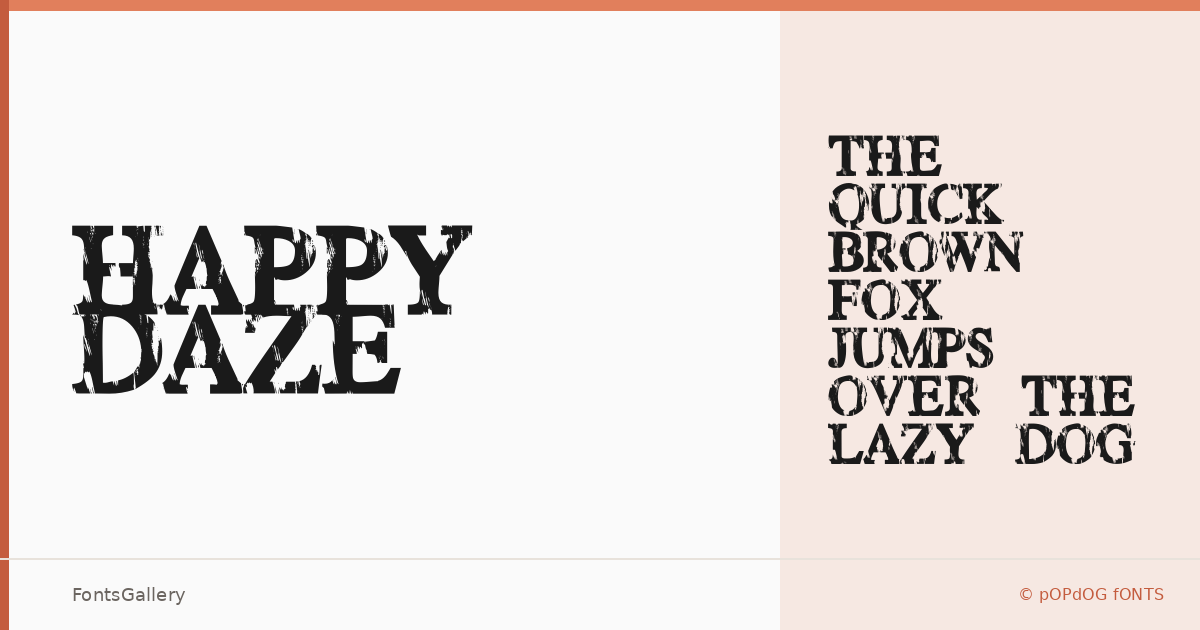 HAPPY DAZE font family banner