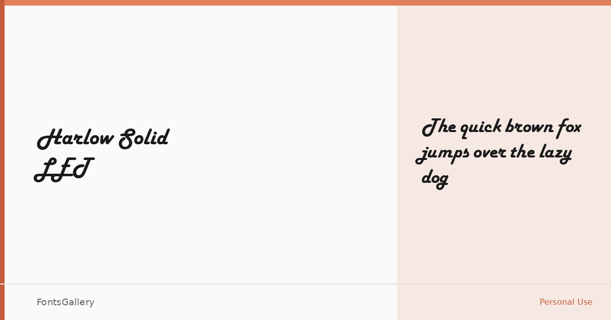 Harlow Solid LET font family banner