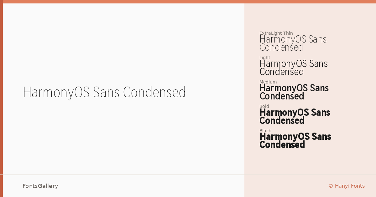 HarmonyOS Sans Condensed font family banner