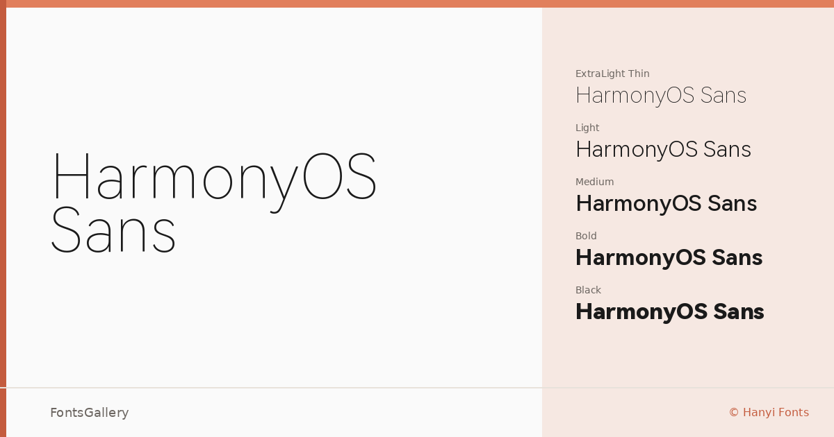 HarmonyOS Sans font family banner