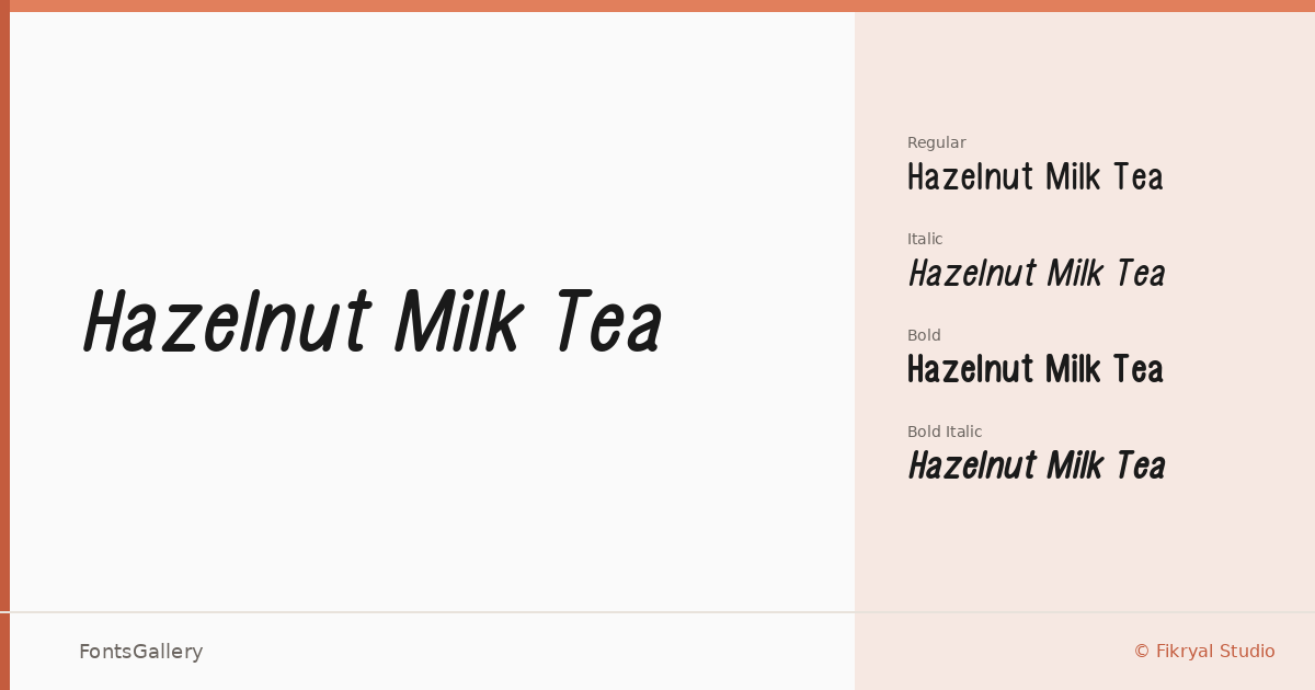 Hazelnut Milk Tea font family banner