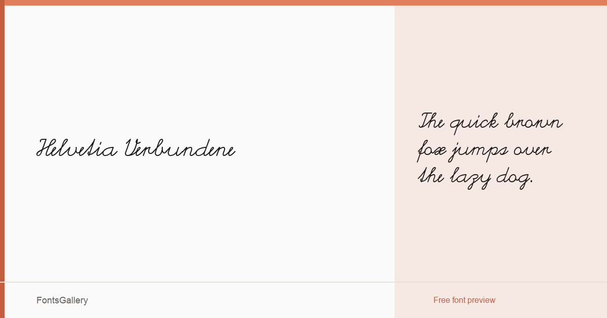 Helvetia Verbundene font family banner