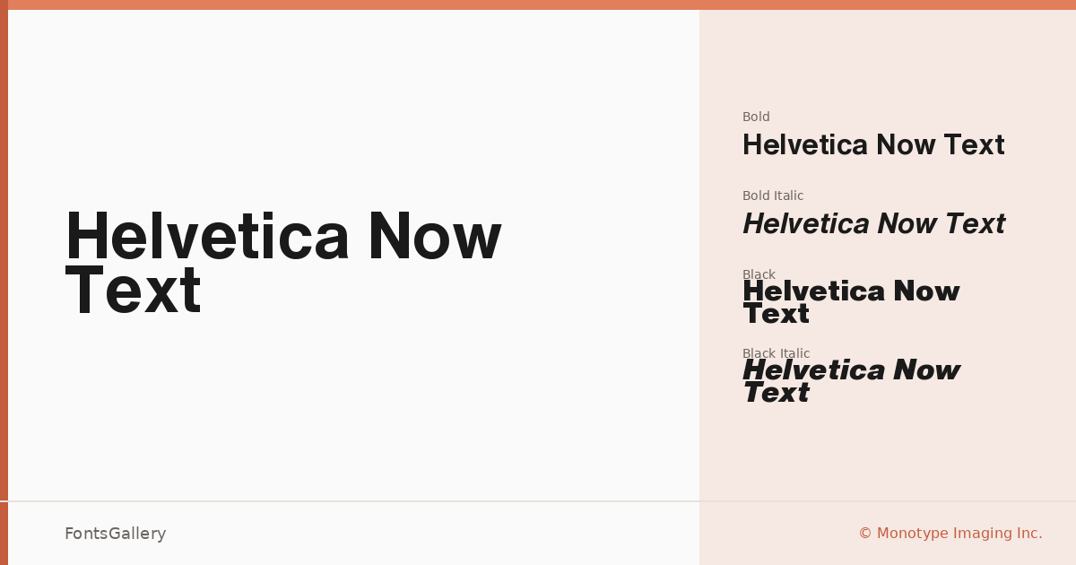 Helvetica Now Text font family banner
