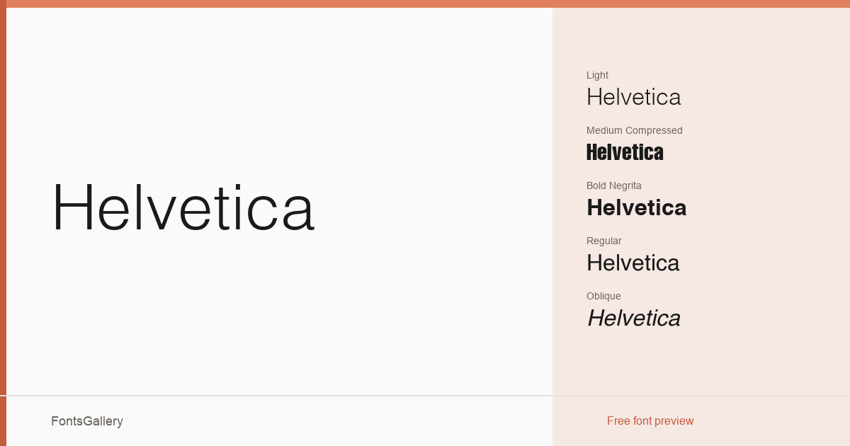 Helvetica font family banner
