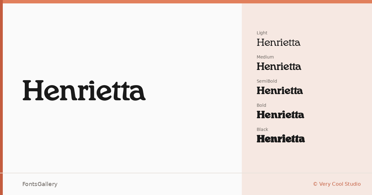 Henrietta font family banner