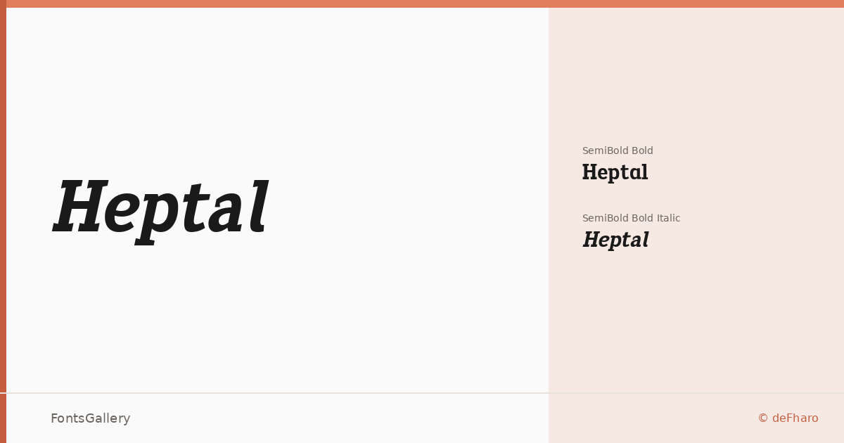 Heptal font family banner