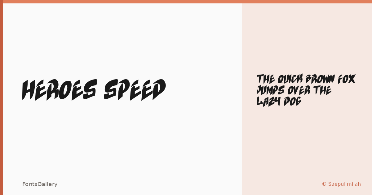 HEROES SPEED font family banner
