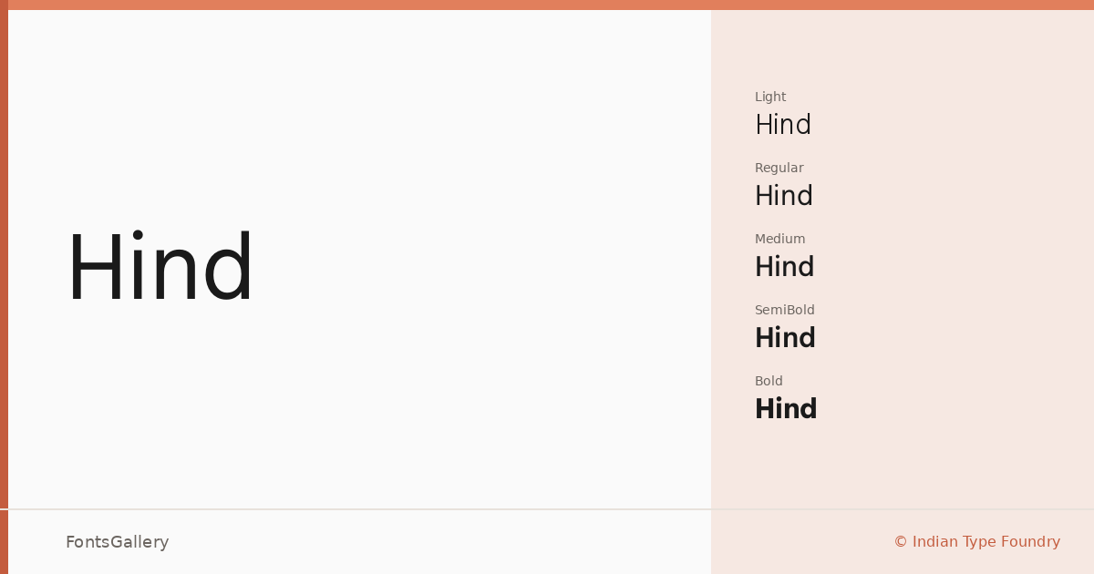 Hind font family banner