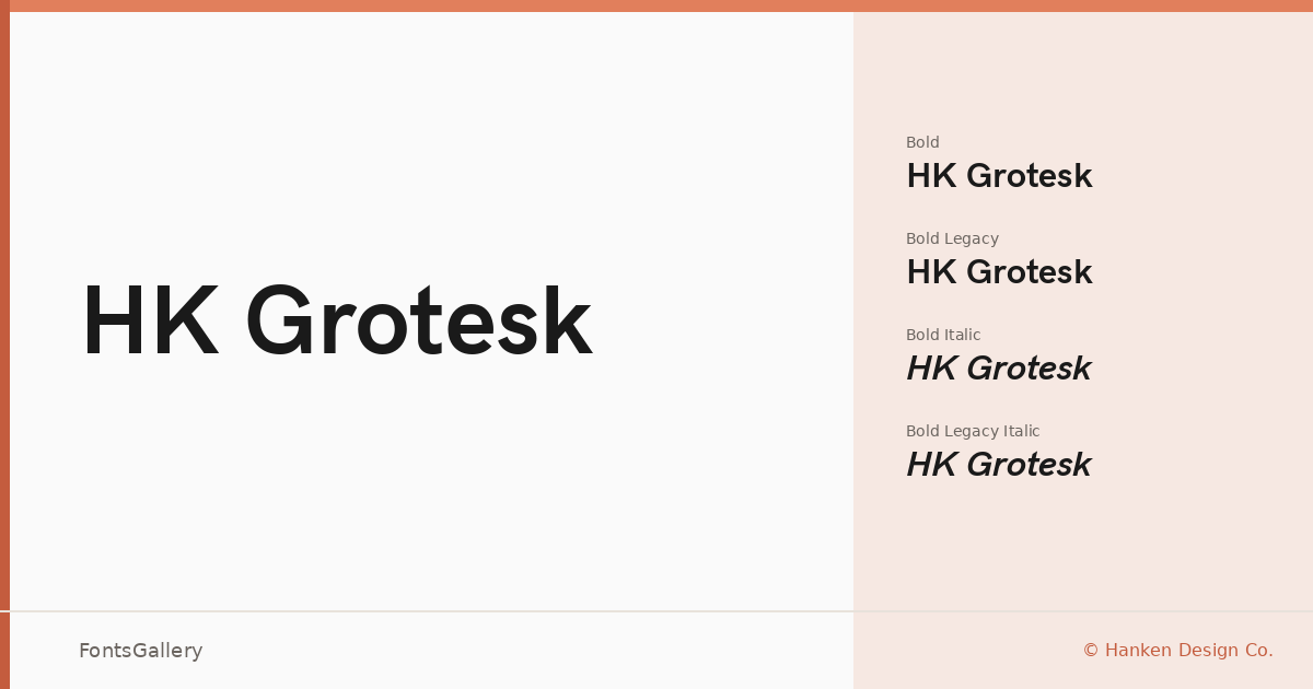 HK Grotesk font family banner