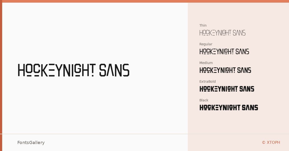 Hockeynight Sans font family banner