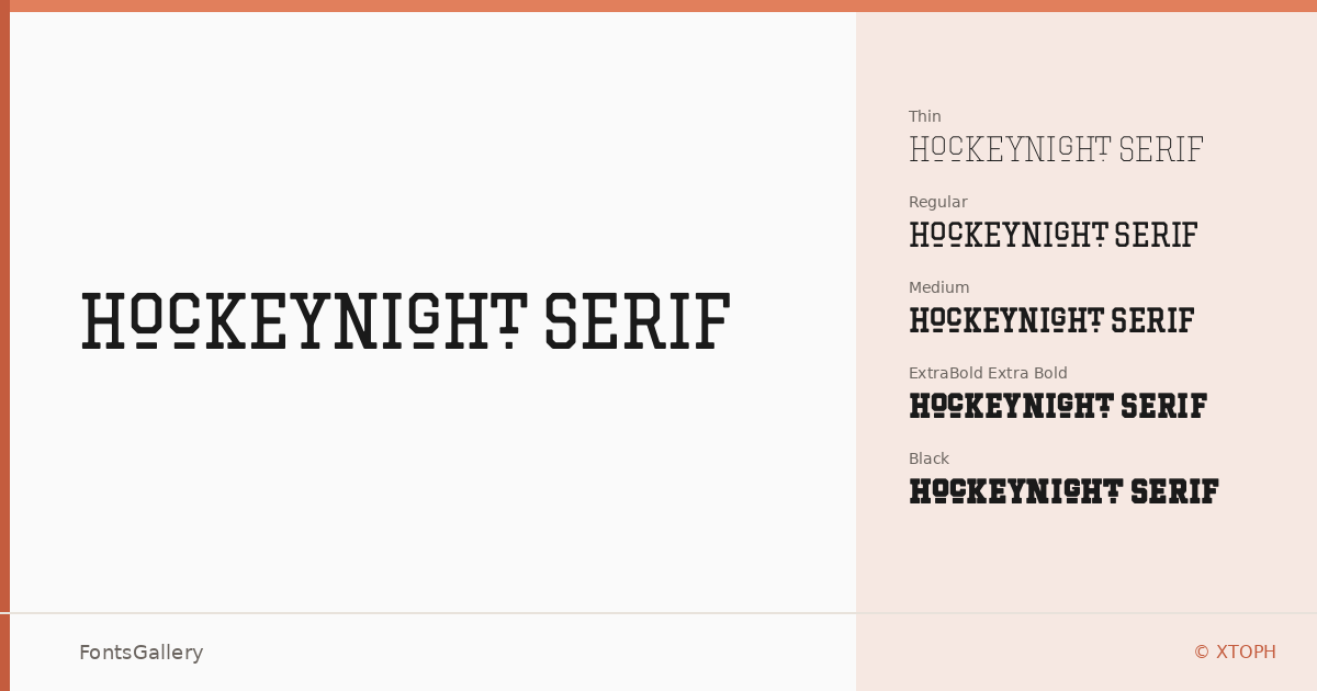 Hockeynight Serif font family banner
