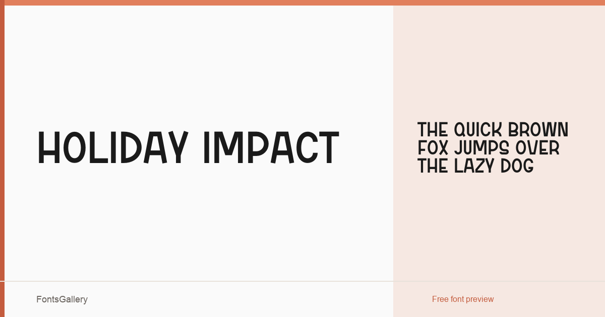 Holiday Impact font family banner