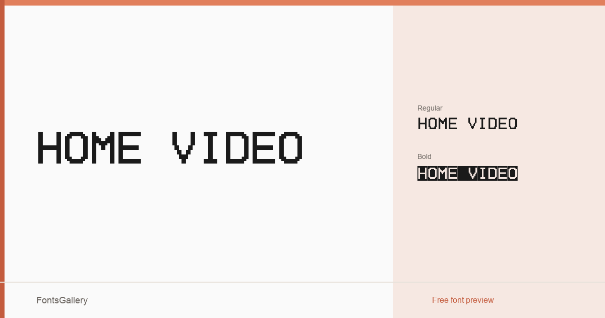 Home Video font family banner