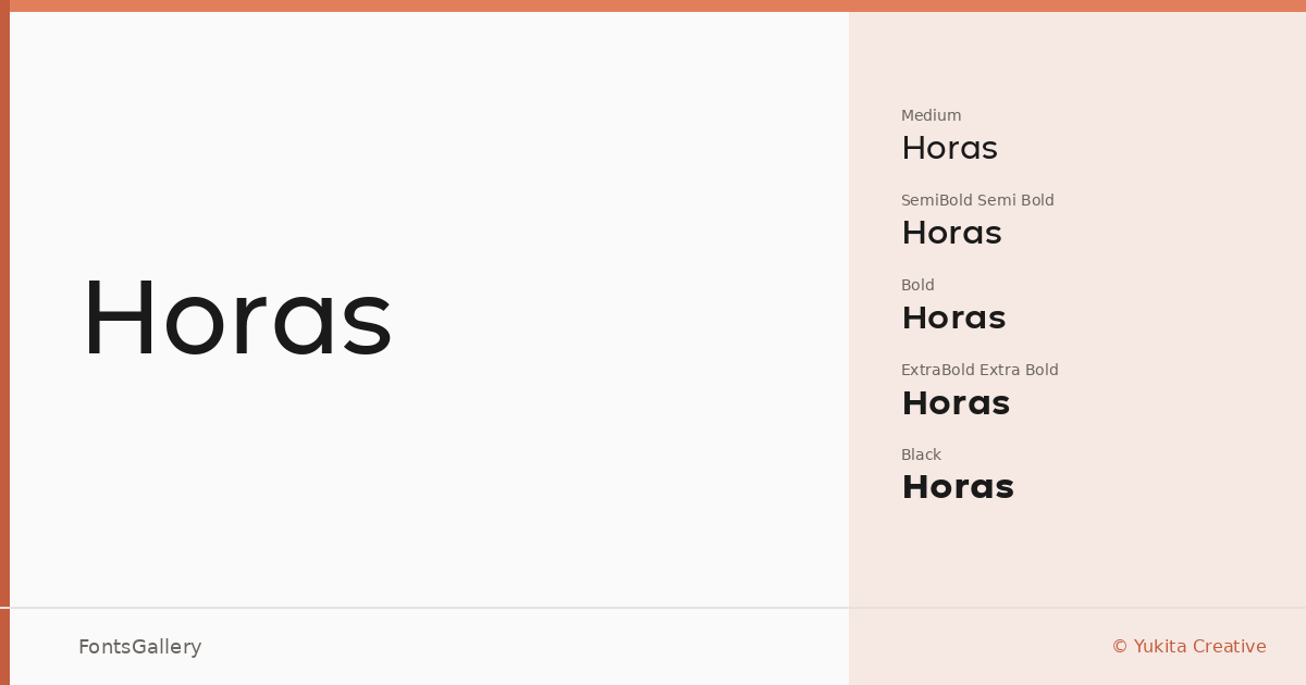 Horas font family banner