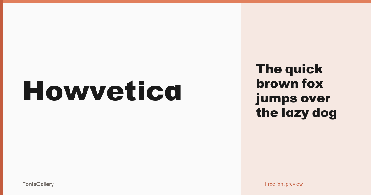 Howvetica font family banner