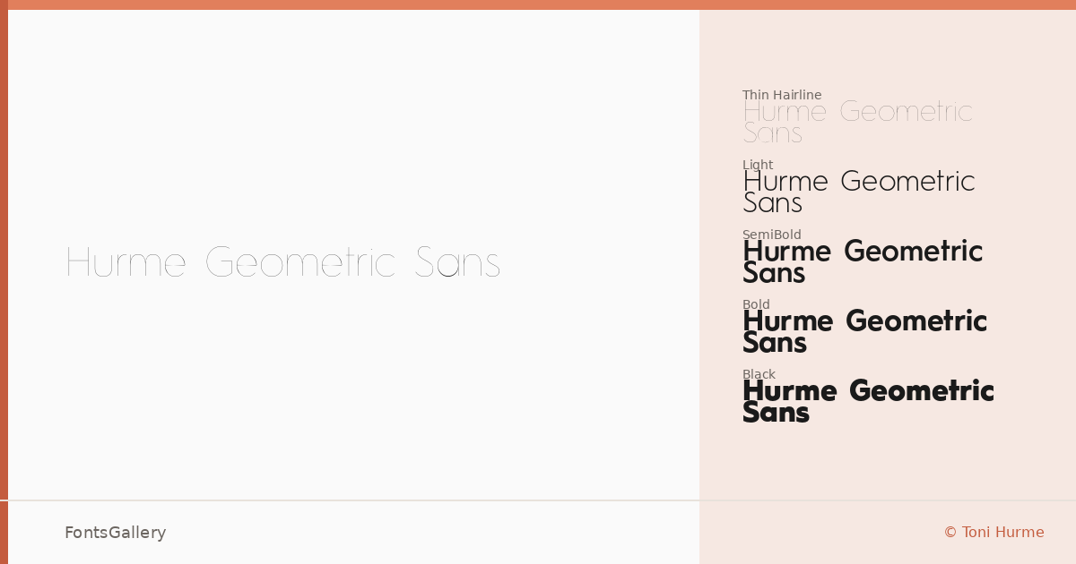 Hurme Geometric Sans font family banner