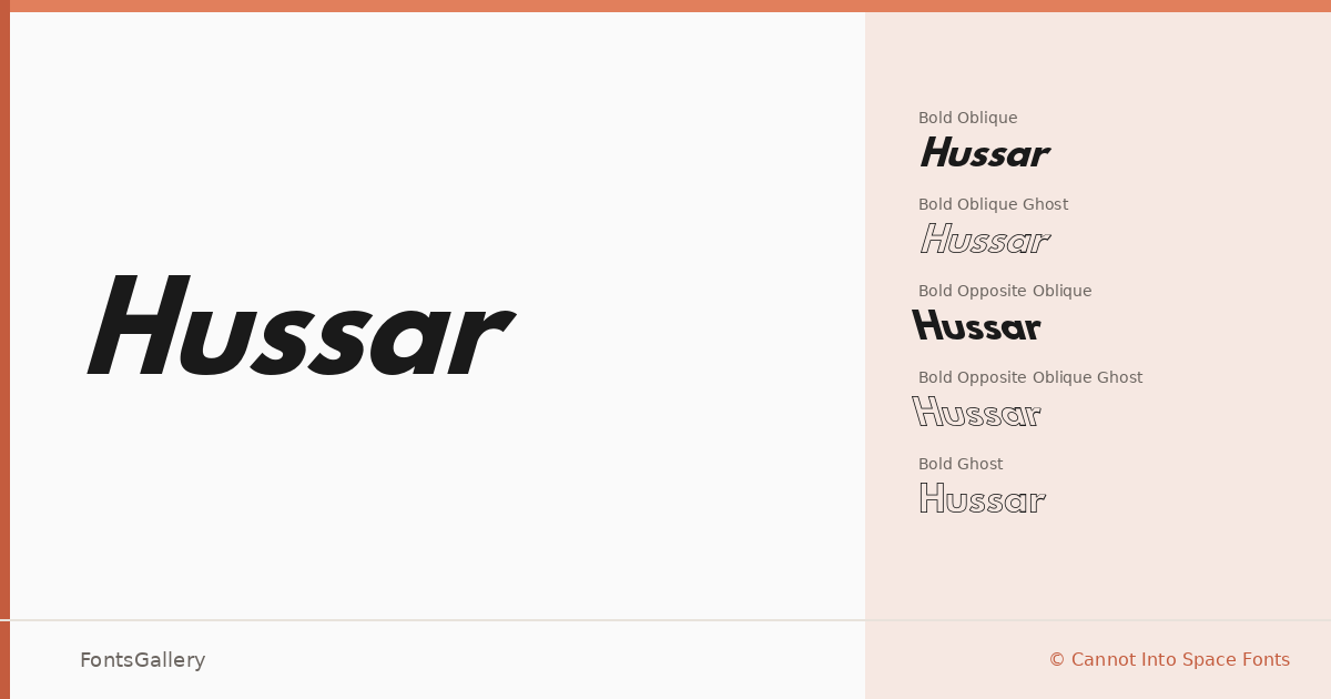 Hussar font family banner