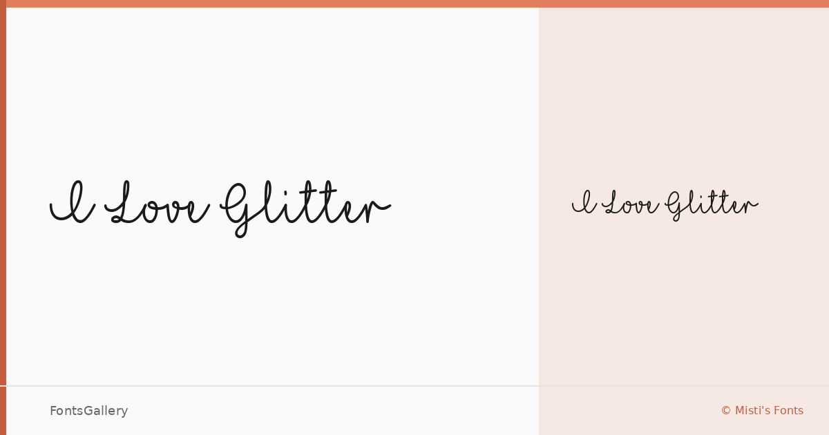 I Love Glitter font family banner